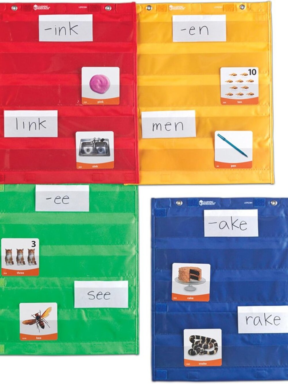 Magnetic Pocket Chart Squares, Set of 4